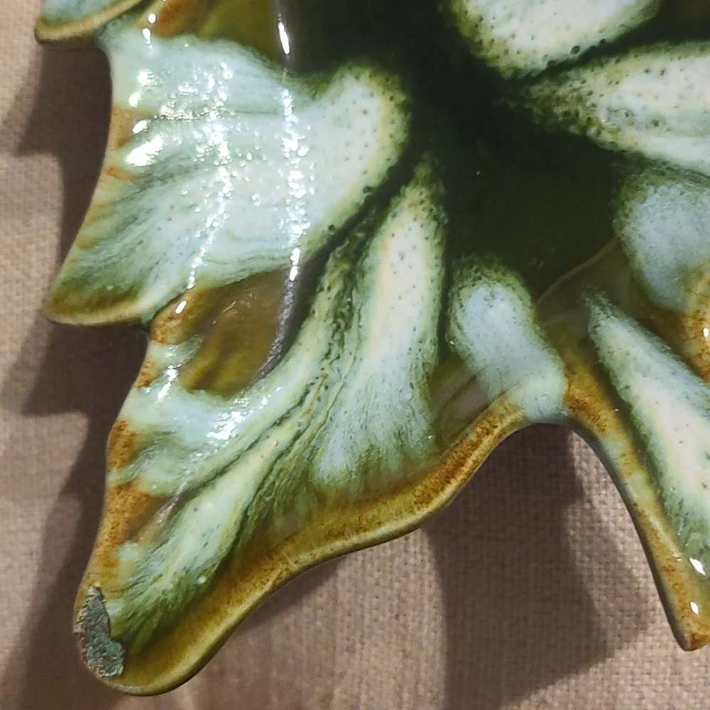 Vintage Mantic Mold Pottery Tree Appetizer Dish Set of 2